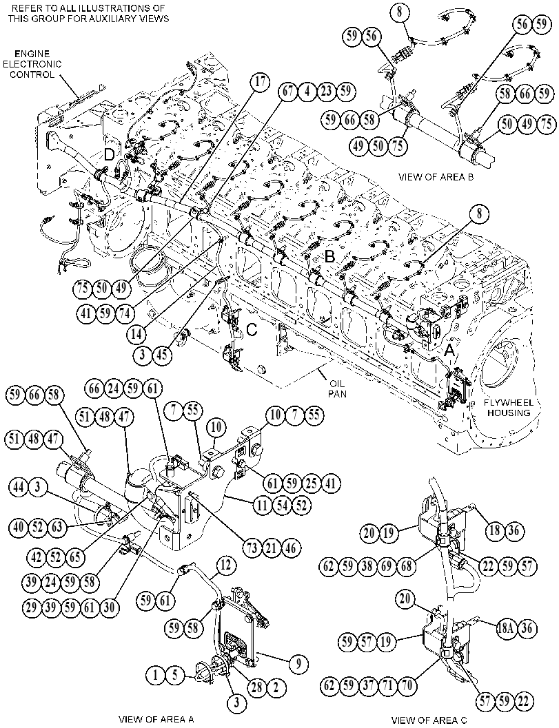 Проводка двигателя 4191910 CAT