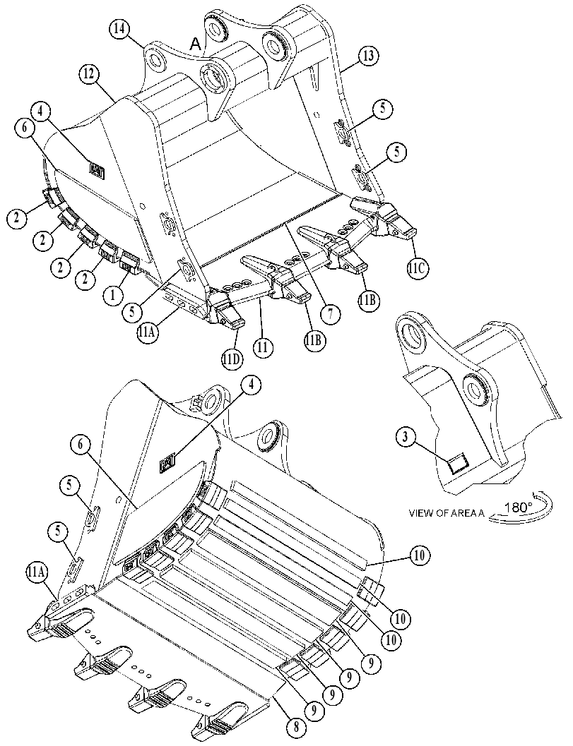 BUCKET AS-EXTREME SERV SPADE 5195431 CAT