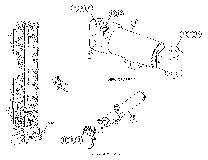 CYLINDER & MTG GP-HYDRAULIC 5158893 CAT
