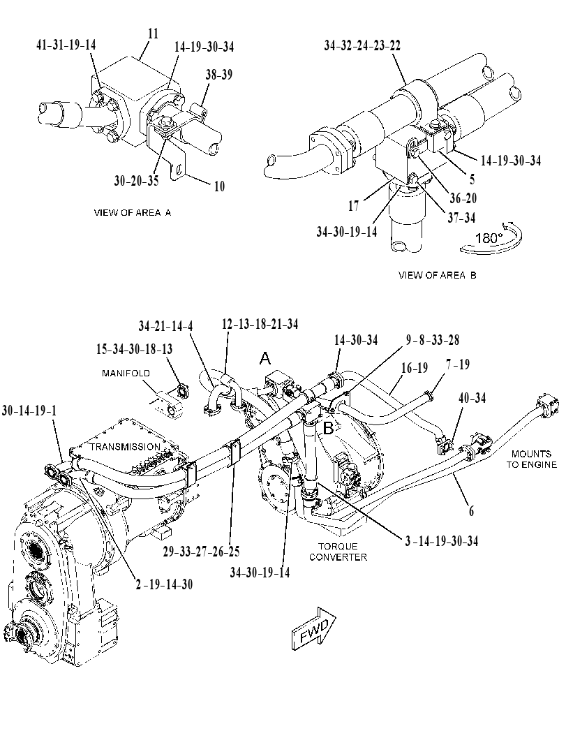 LINES GP-BRAKE OIL COOLER 3859865 CAT