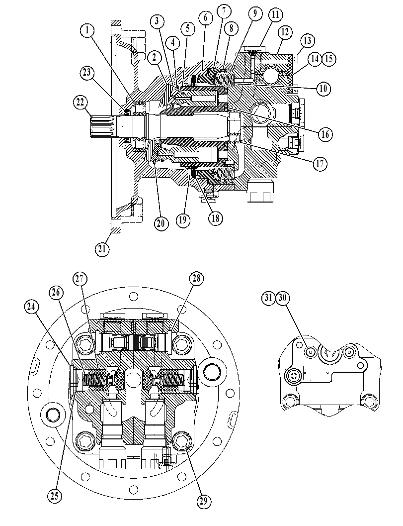 Мотор поворота 5156105 CAT