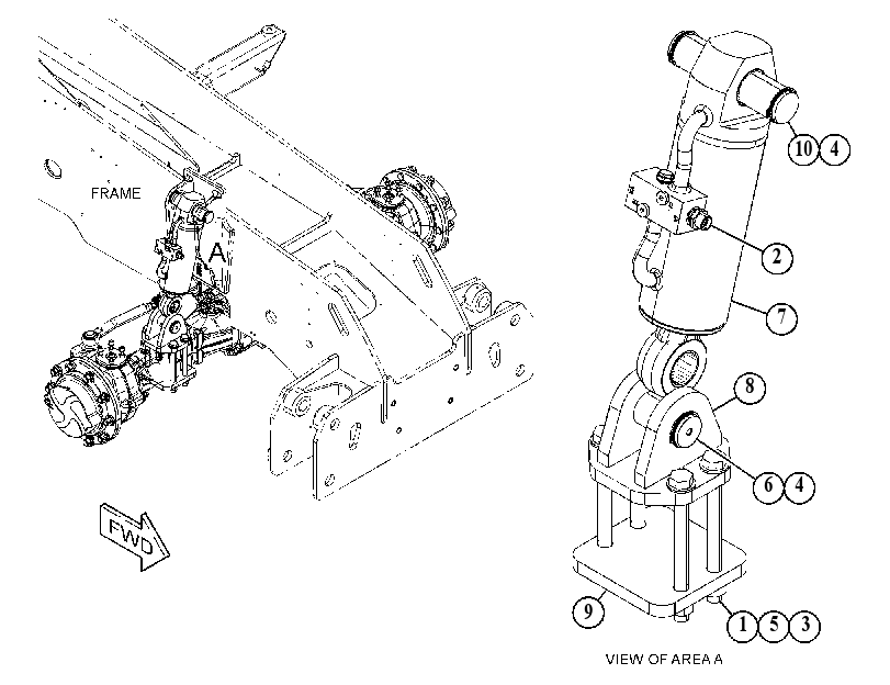 CYLINDER & MTG GP-FRAME LEVEL 5443856 CAT