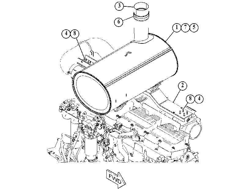 MUFFLER & MOUNTING GP 4844314 CAT