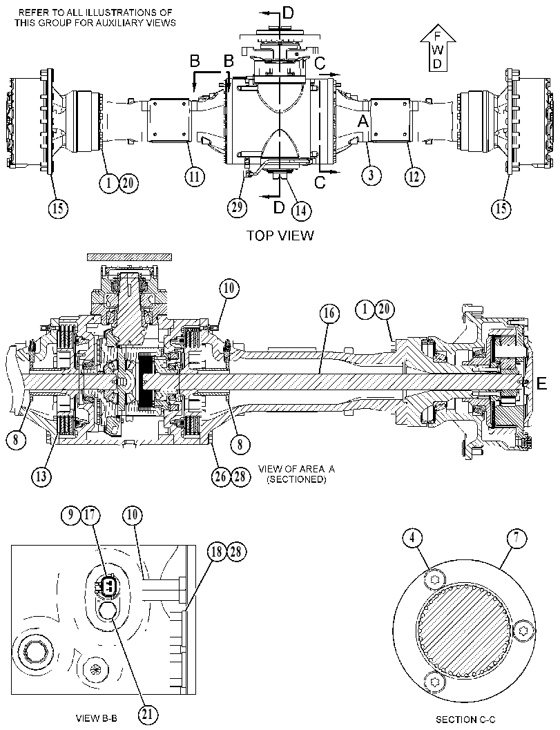 Мост задний 4932485 CAT