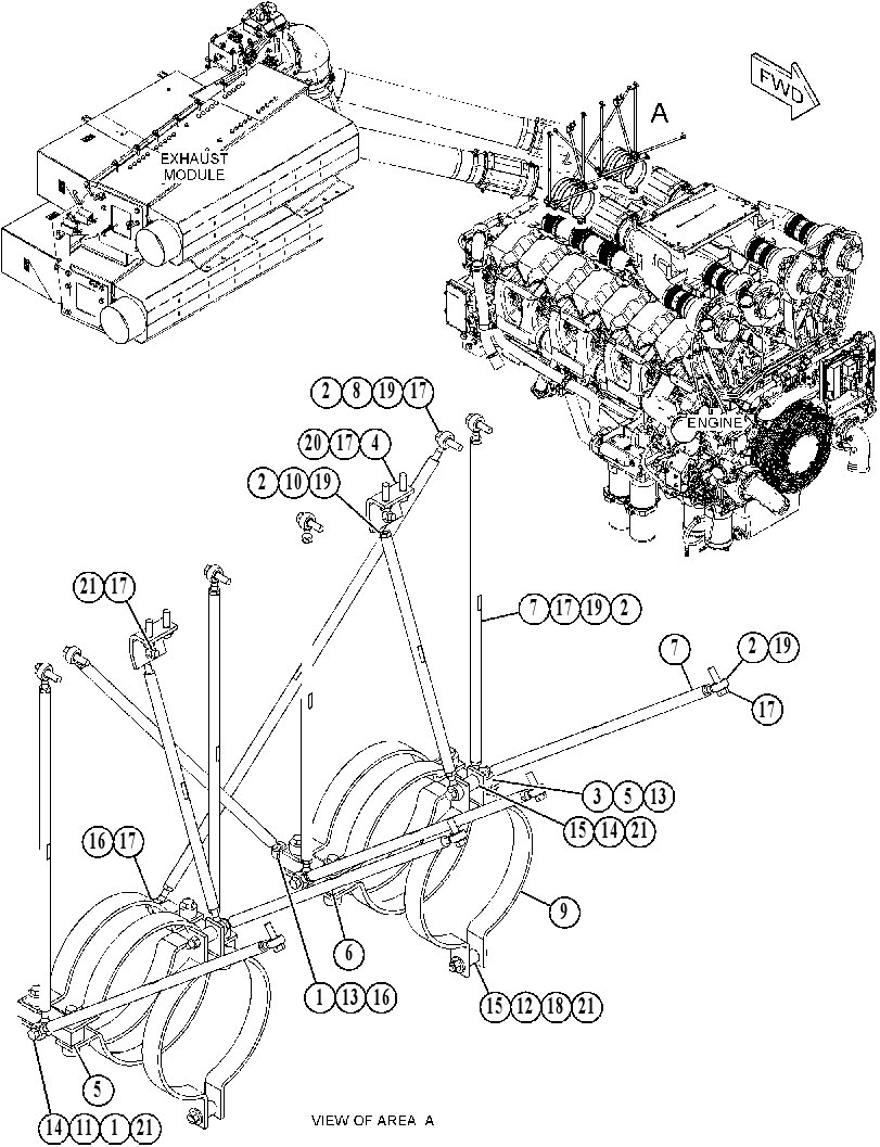 SUPPORT GP-EXHAUST 5413525 CAT