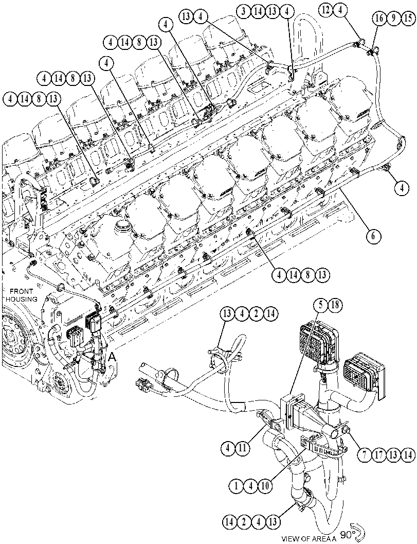 Проводка управления 4186865 CAT