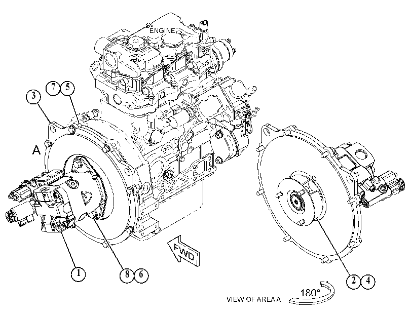 Насос главный гидравлический с креплением 5155834 CAT