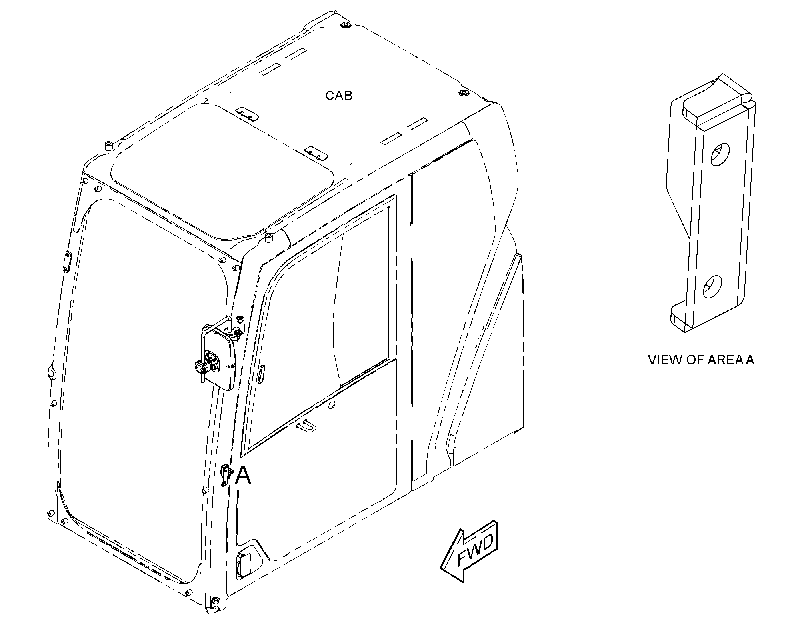 BRACKET-CAB DOOR STRIKER 5601776 CAT