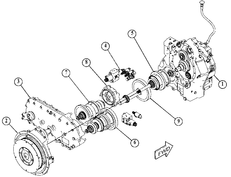 Трансмиссия с переключением под нагрузкой (компоновка) 4822978 CAT