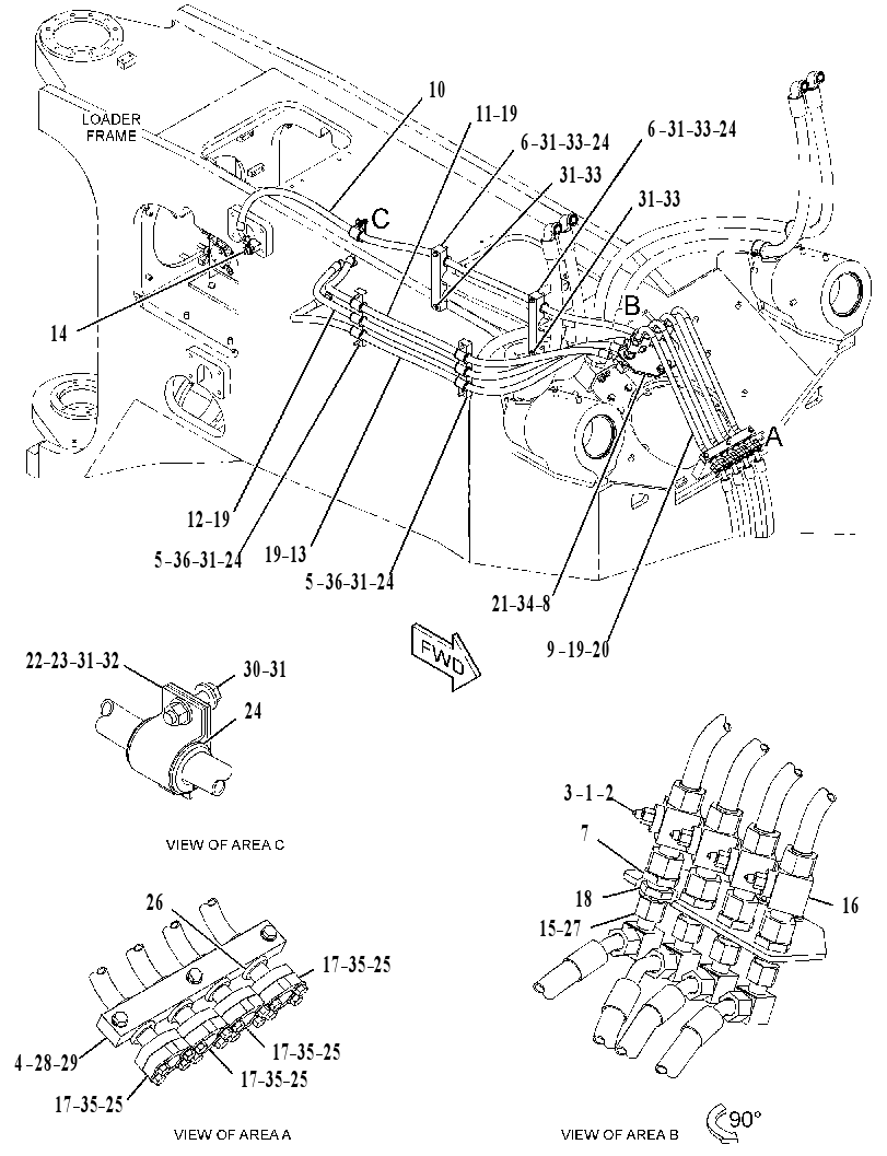 LINES GP-TILT & TIP CYLINDER 3434975 CAT
