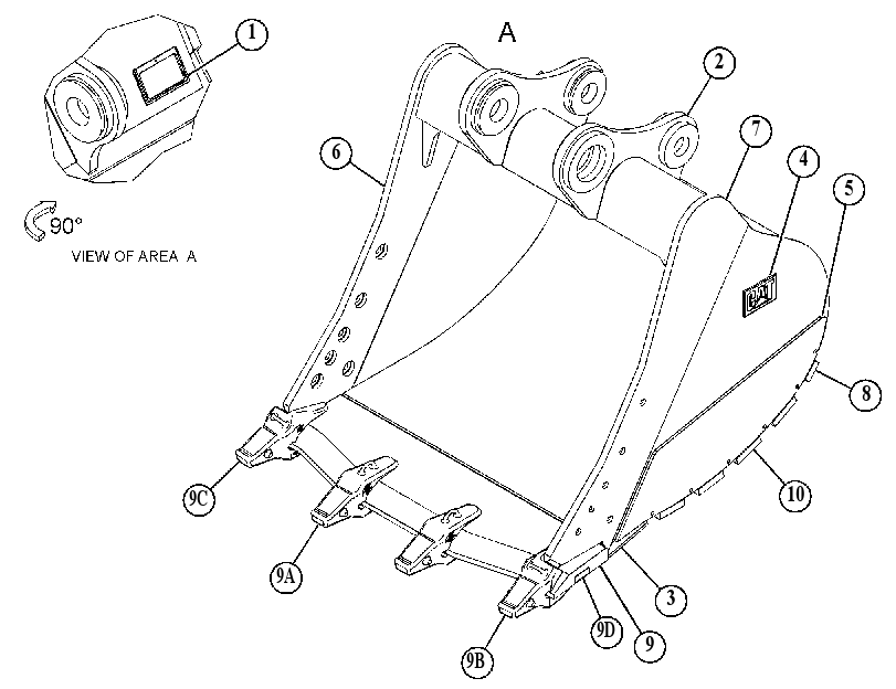 BUCKET AS-SEVERE SERVICE SPADE 5331971 CAT