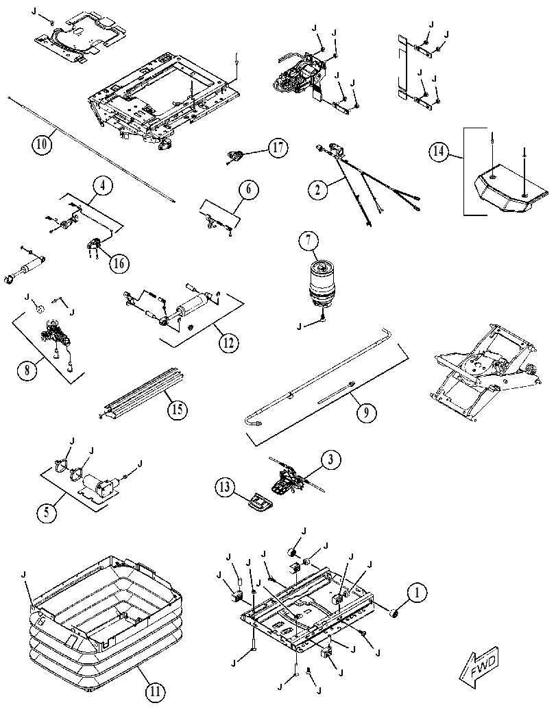 KIT-SEAT SUSPENSION 5164967 CAT