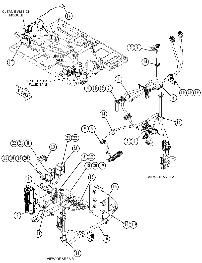 Проводка модуля AdBlue 5167956 CAT