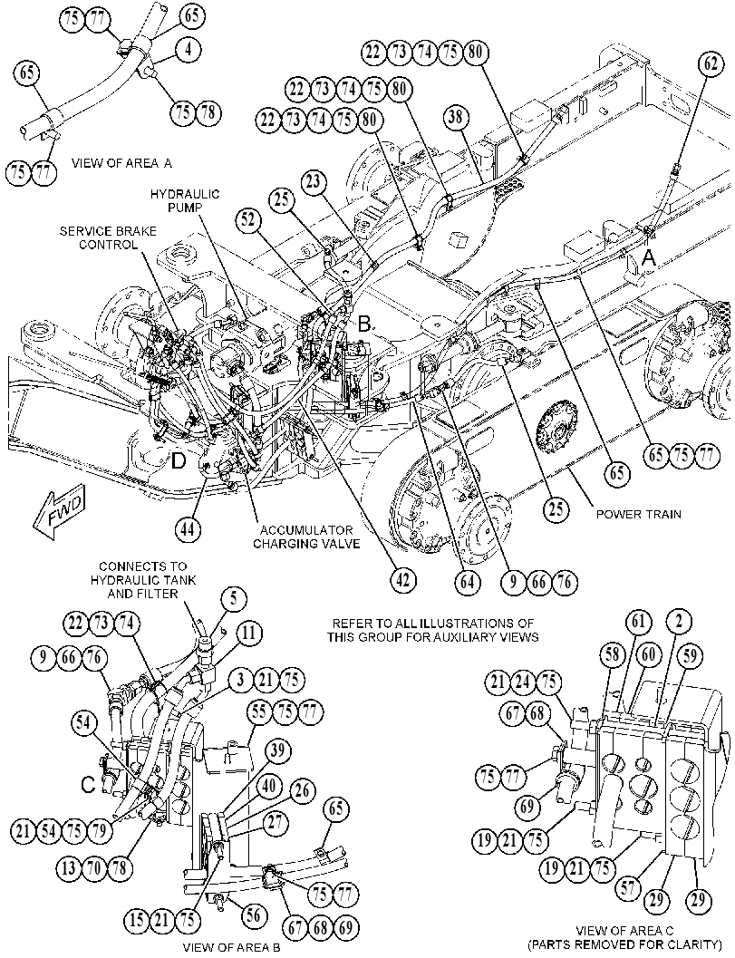 Трубопроводы рабочего тормоза 5218919 CAT