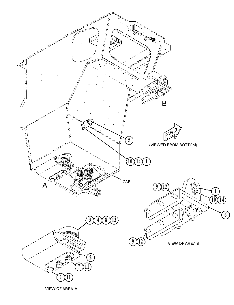 Крепление ROPS 3702705 CAT