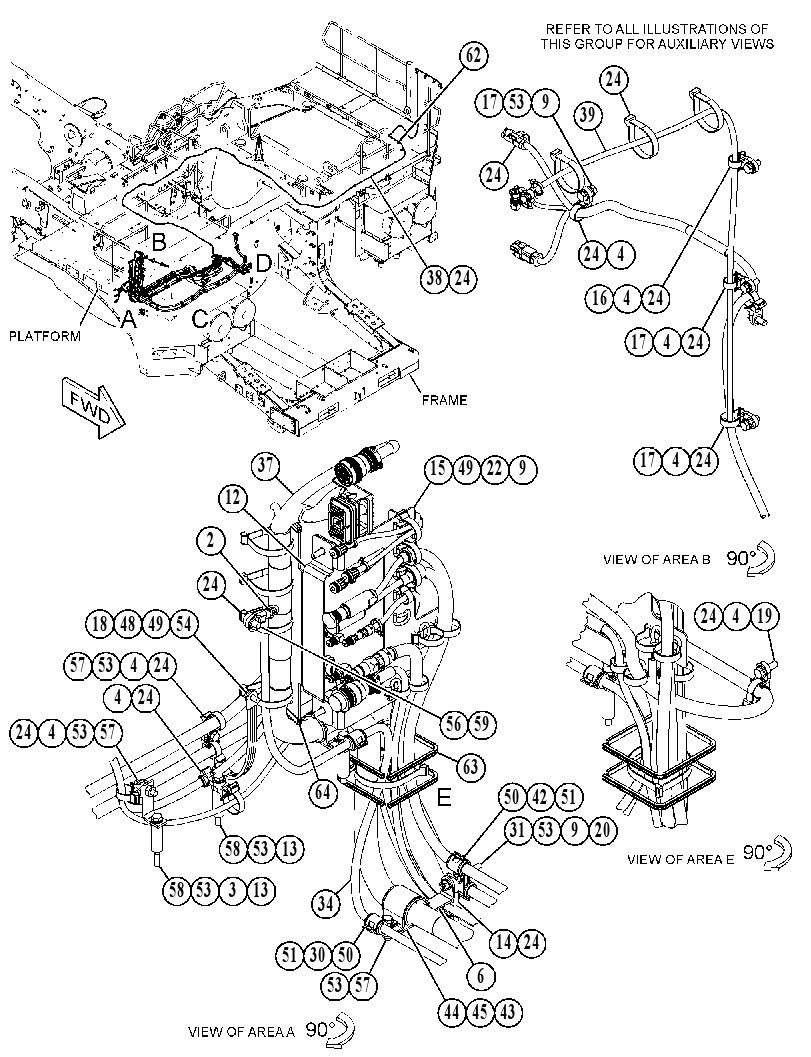 Проводка площадки 5543142 CAT