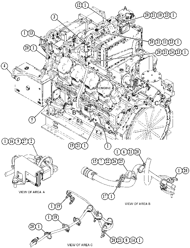 Проводка двигателя 5191950 CAT