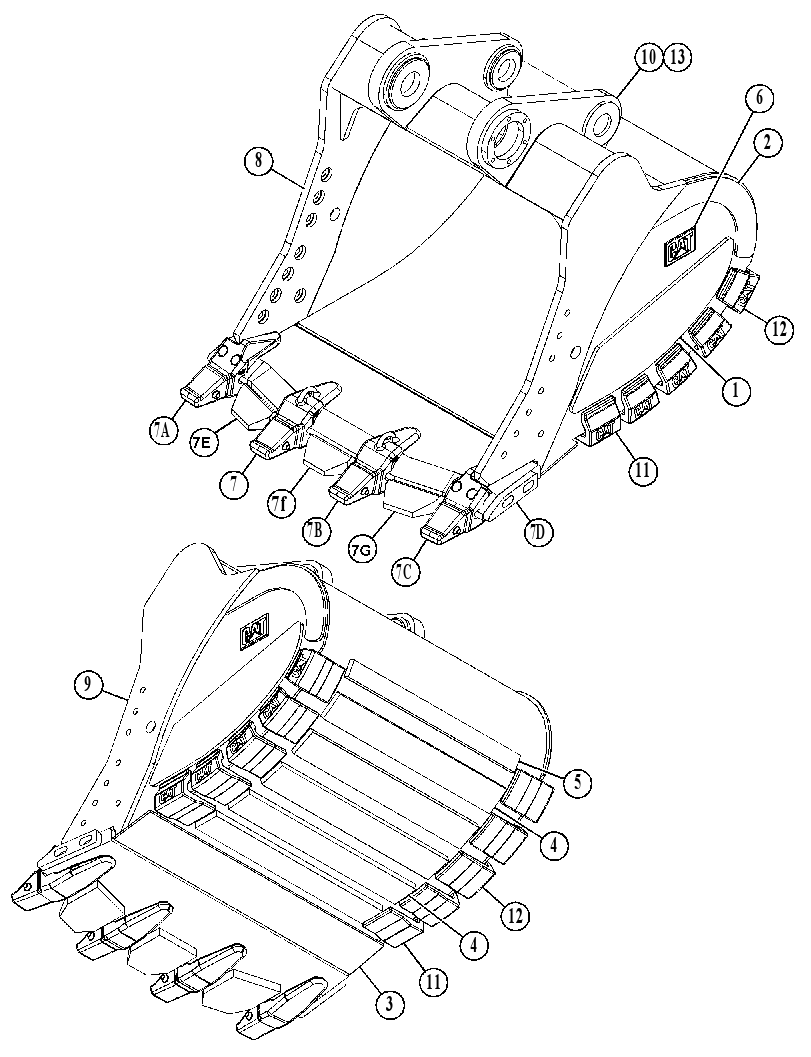 BUCKET AS-EXTREME SERV SPADE 5254056 CAT