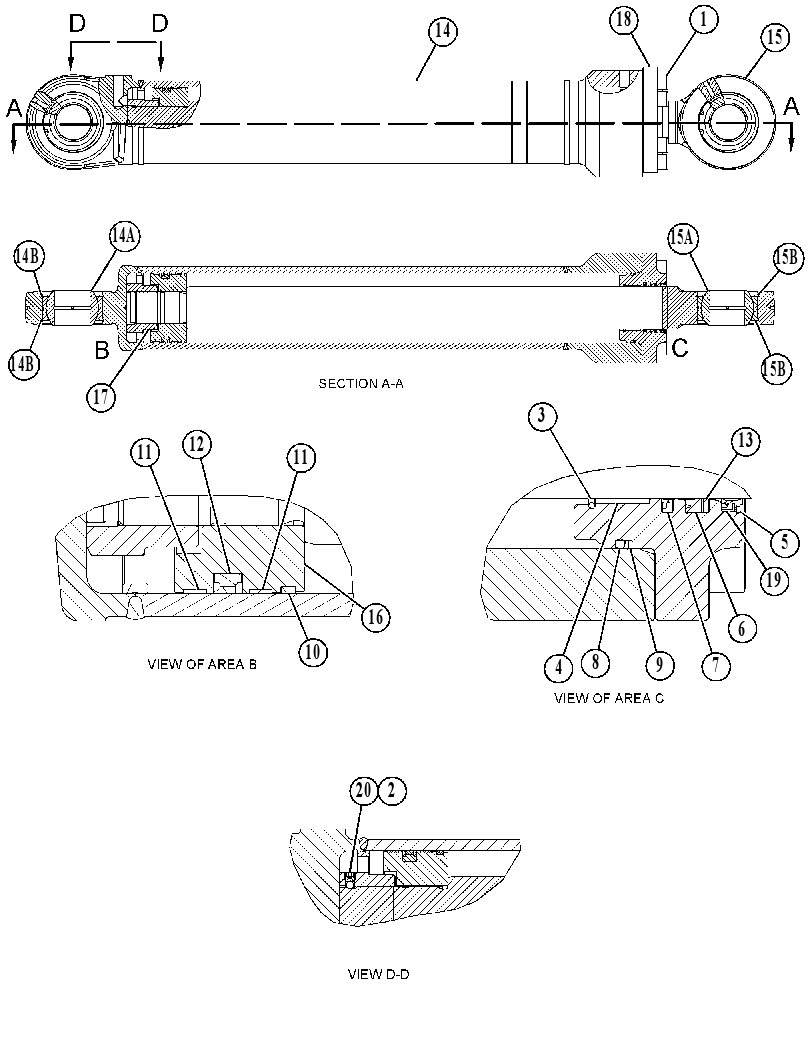 CYLINDER GP-VARIABLE ADJ BOOM 5433885 CAT