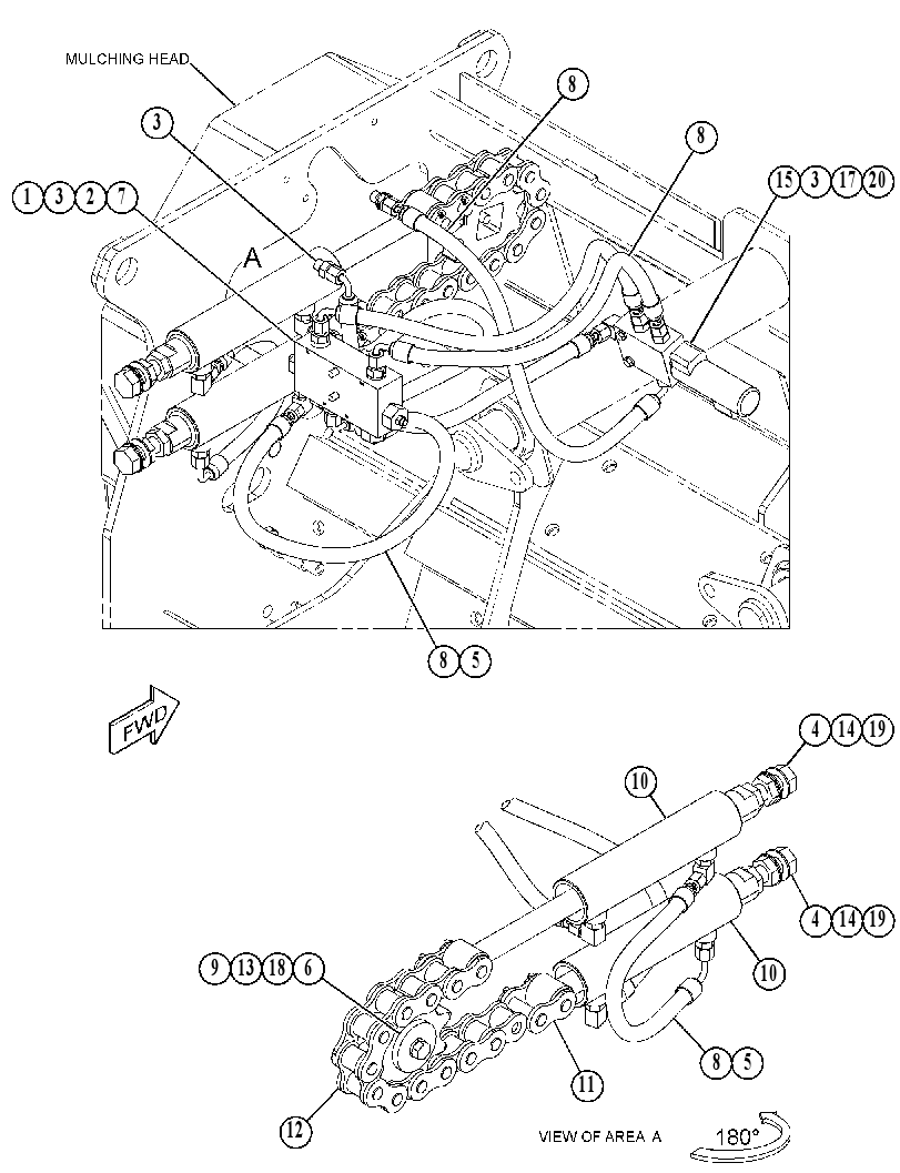 HYDRAULIC GP-MULCHING HEAD 5702055 CAT