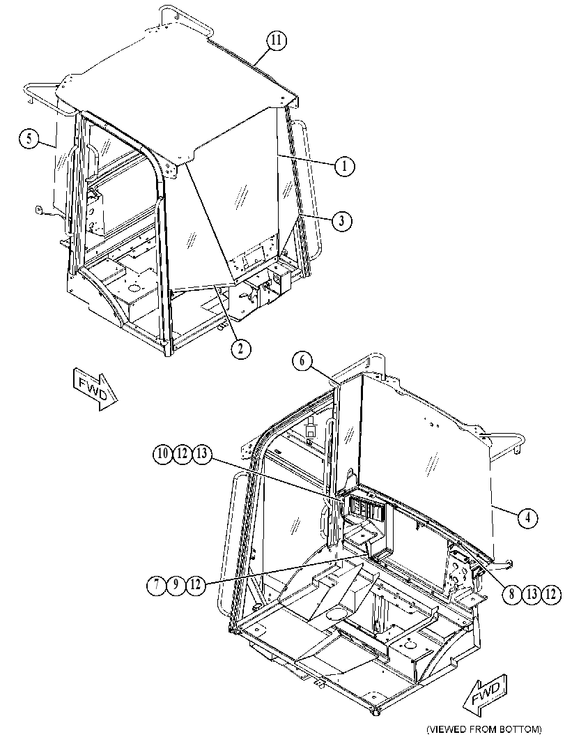 Кабина закрытая с ROPS 5475936 CAT