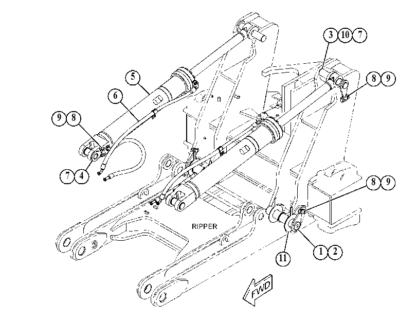 CYLINDER & LINES GP-RIPPER 5486907 CAT
