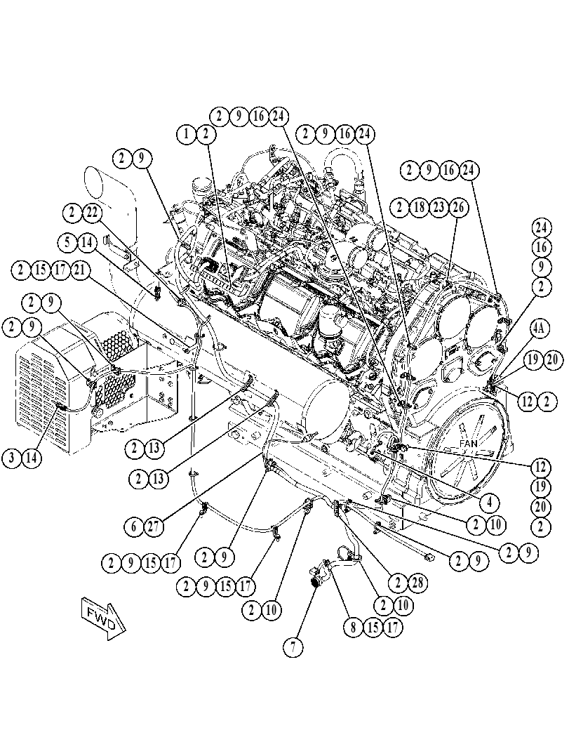 Проводка двигателя 4941197 CAT