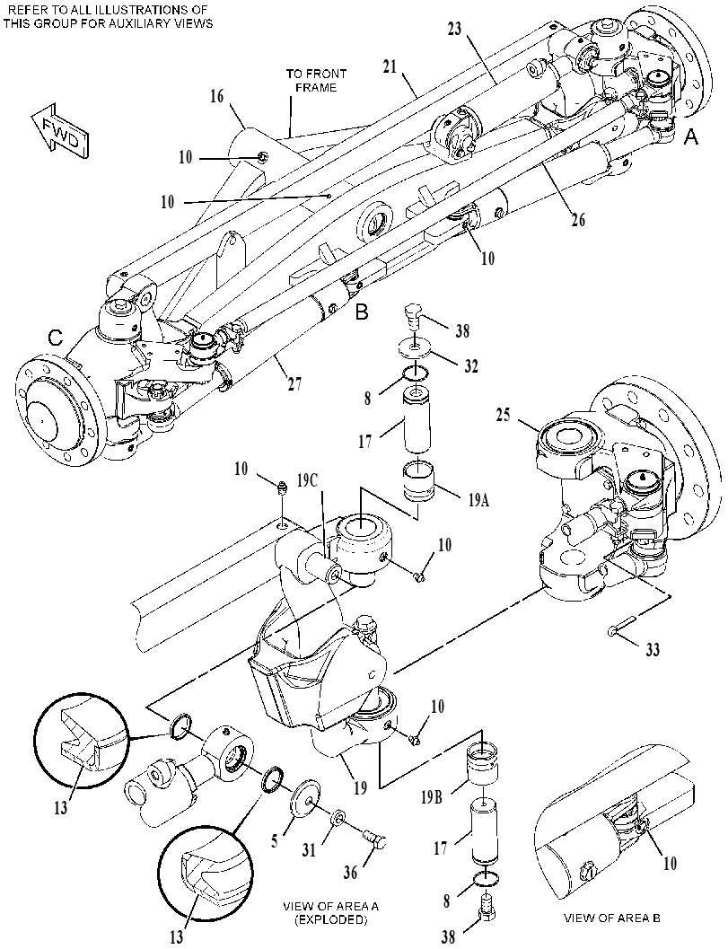 Мост передний 2563895 CAT