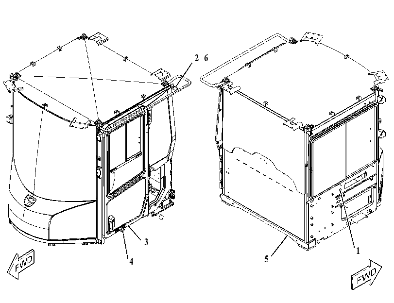 Кабина закрытая с ROPS 3846950 CAT