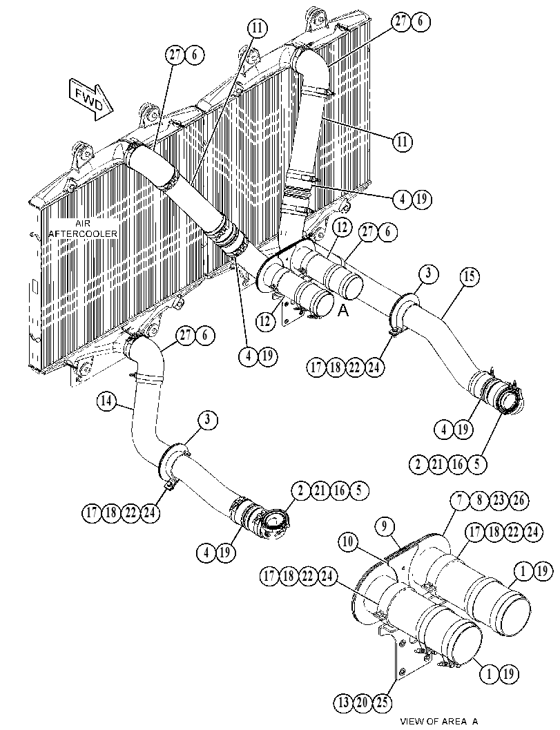 LINES GP-AFTERCOOLER AIR 3868364 CAT