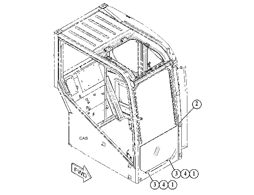 Окно кабины 4167610 CAT