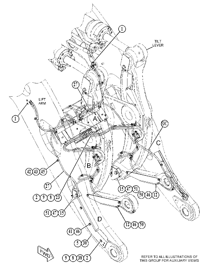LINES GP-FRONT LUBRICATION 4839947 CAT