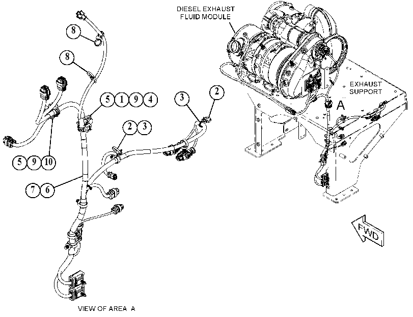 Проводка модуля AdBlue 5769212 CAT
