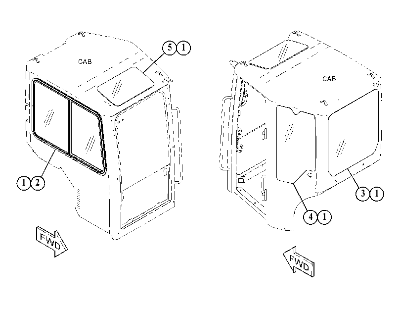 Окно кабины 4310213 CAT