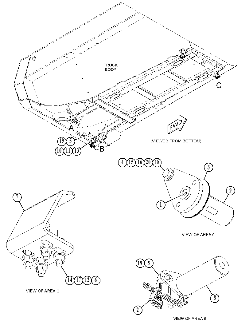 MOUNTING GP-TRUCK BODY 5455305 CAT