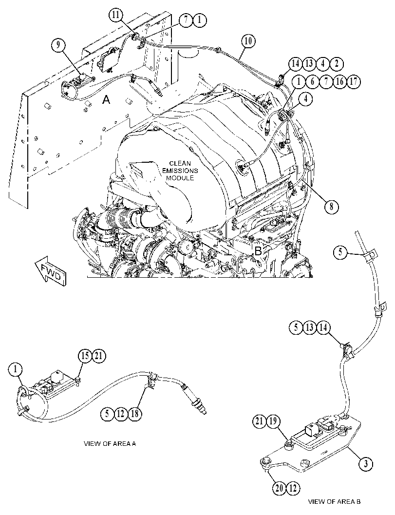Проводка модуля AdBlue 5691221 CAT