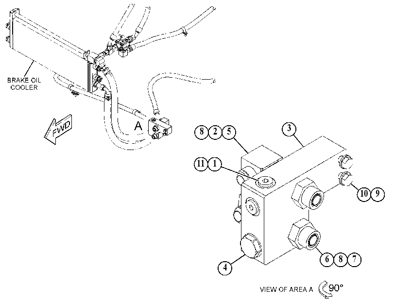 MANIFOLD GP-BRAKE OIL COOLER 5754981 CAT