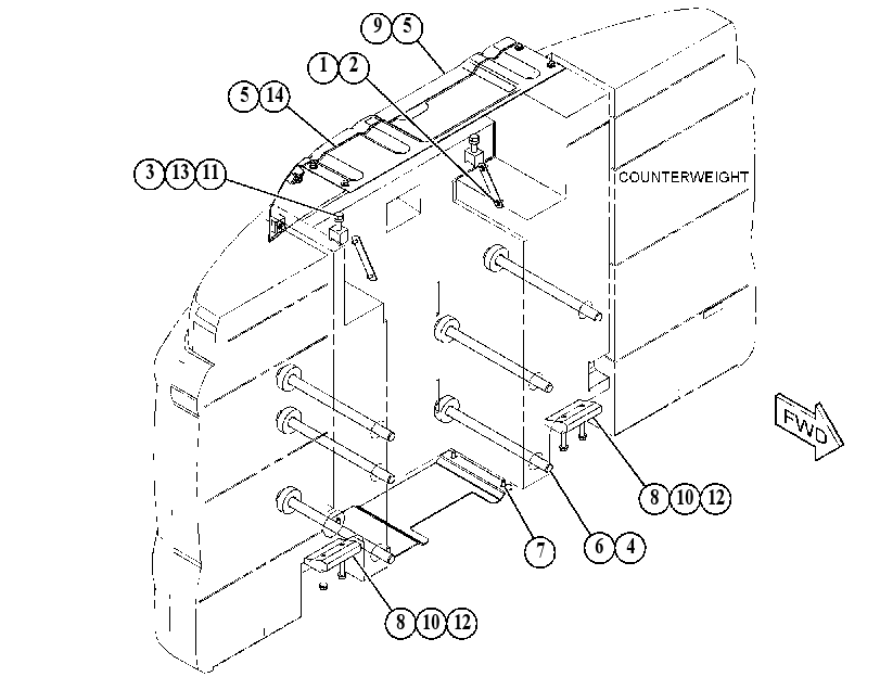 MOUNTING GP-COUNTERWEIGHT 5167442 CAT