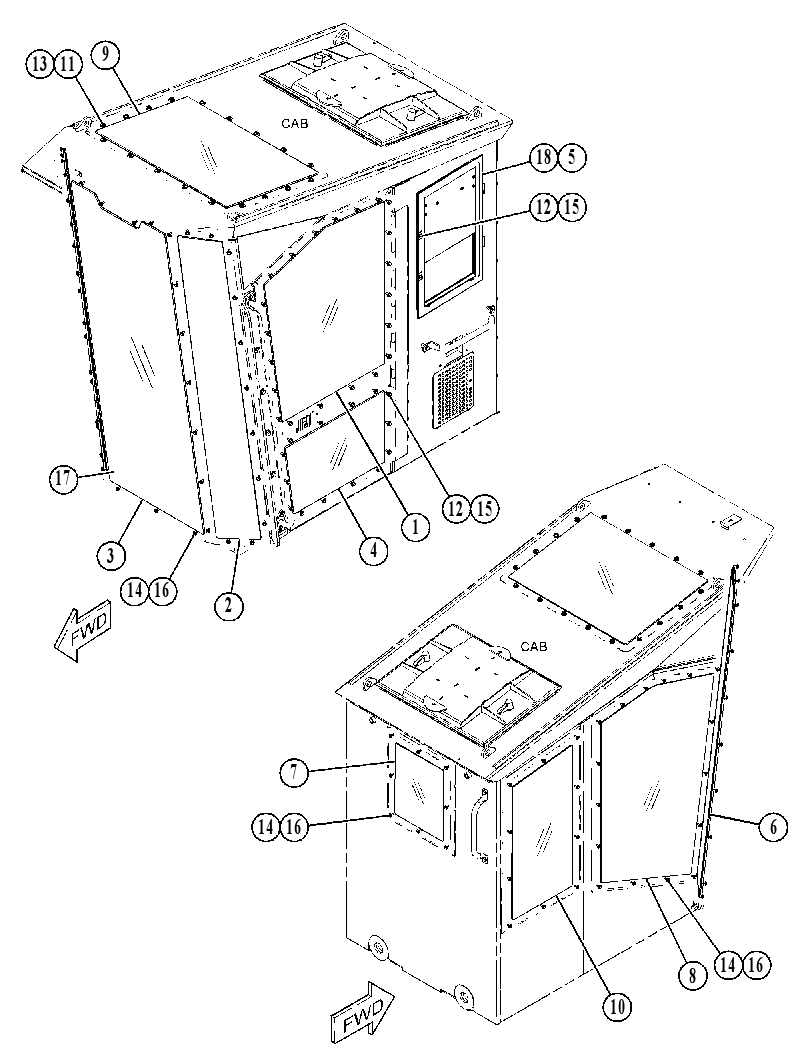 Окно кабины 4515903 CAT