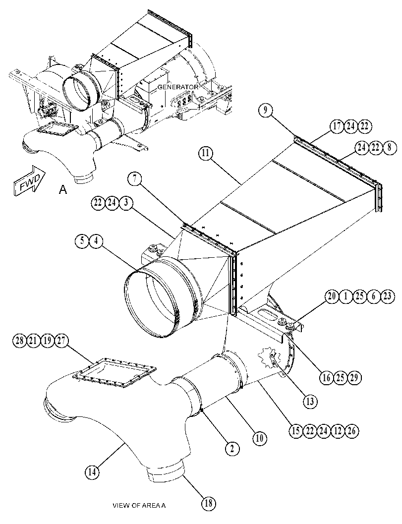 DUCT GP-AIR COOLING 5612142 CAT