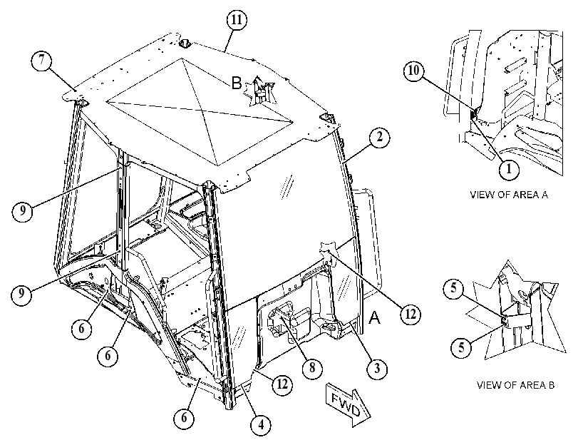 CANOPY GP-OPEN ROPS 5496211 CAT