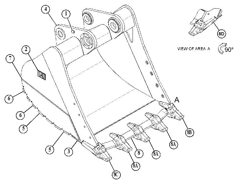 BUCKET AS-SEVERE SERVICE SPADE 5189311 CAT