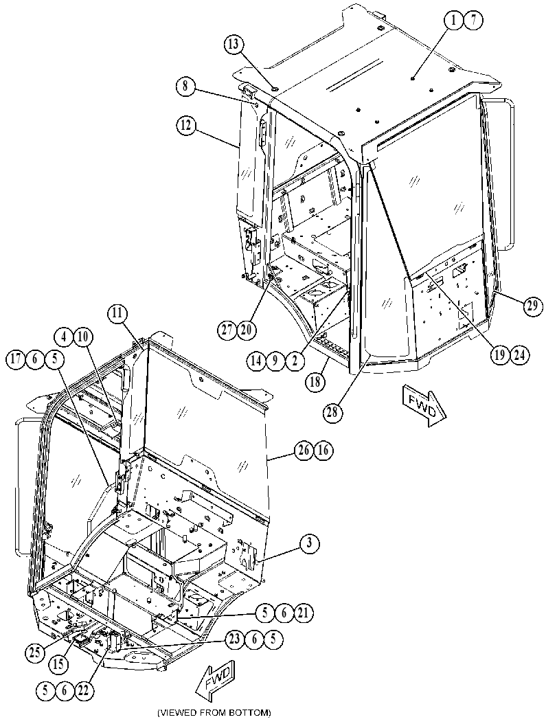 Кабина закрытая с ROPS 5156099 CAT