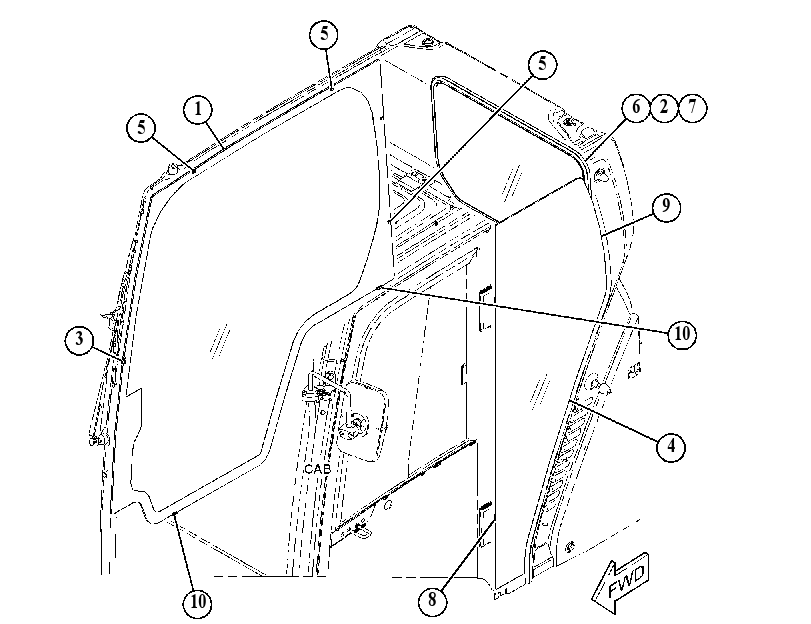 Окно кабины 5240956 CAT