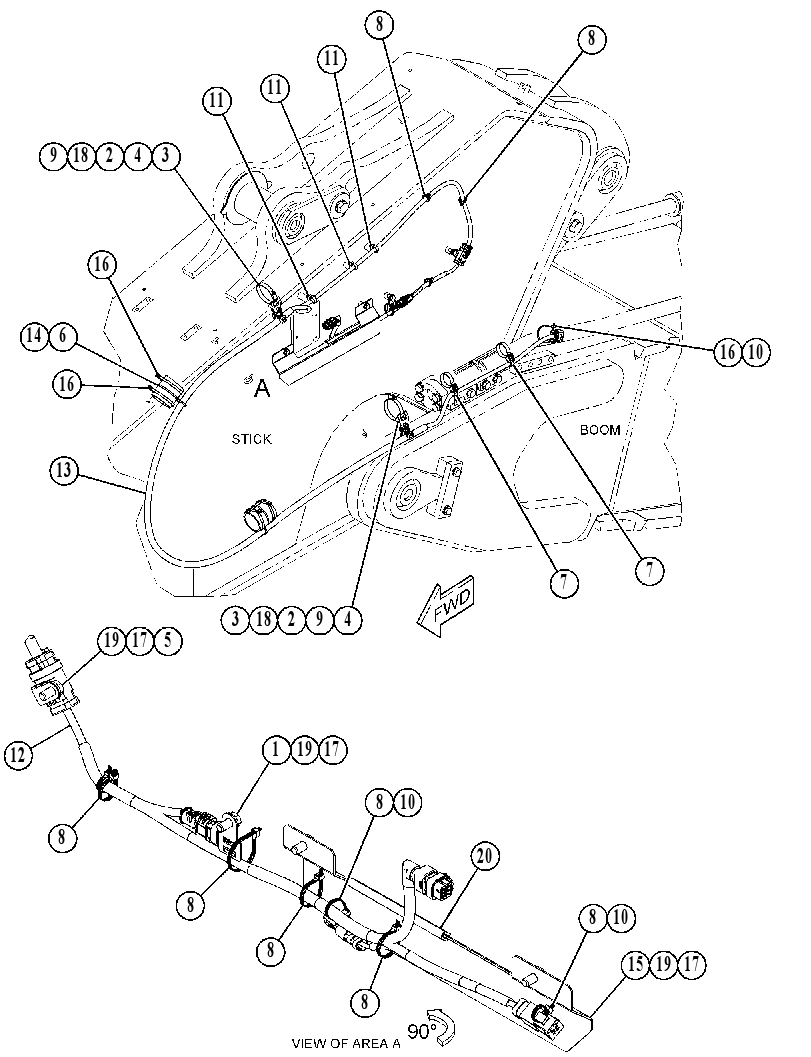 Проводка передняя 5619006 CAT