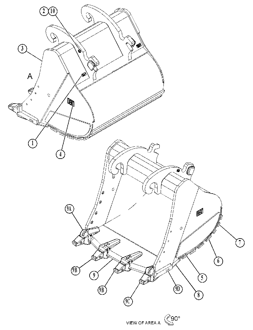 BUCKET GP-SEVERE SERVICE SPADE 5195404 CAT
