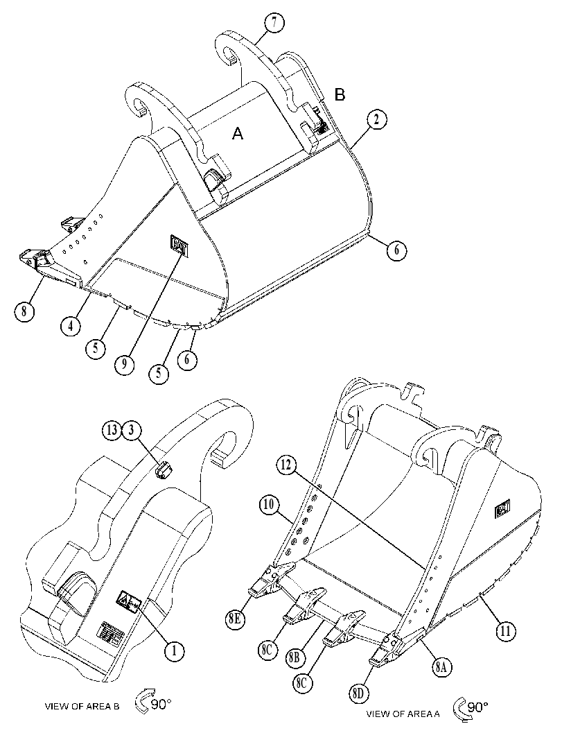 BUCKET GP-SEVERE SERVICE SPADE 5189336 CAT