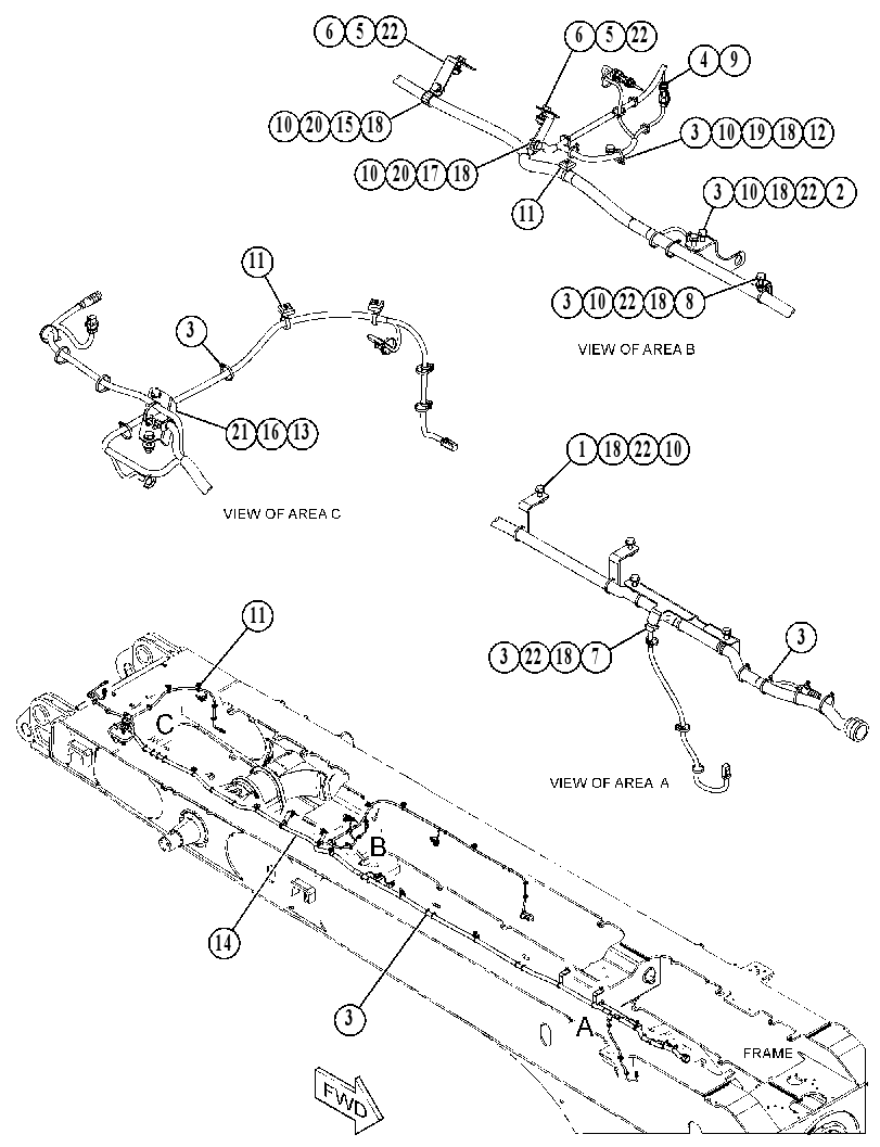 Проводка задняя 5877825 CAT