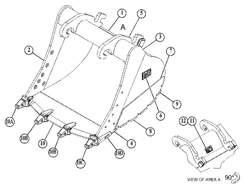 BUCKET AS-SEVERE SERVICE SPADE 5947513 CAT