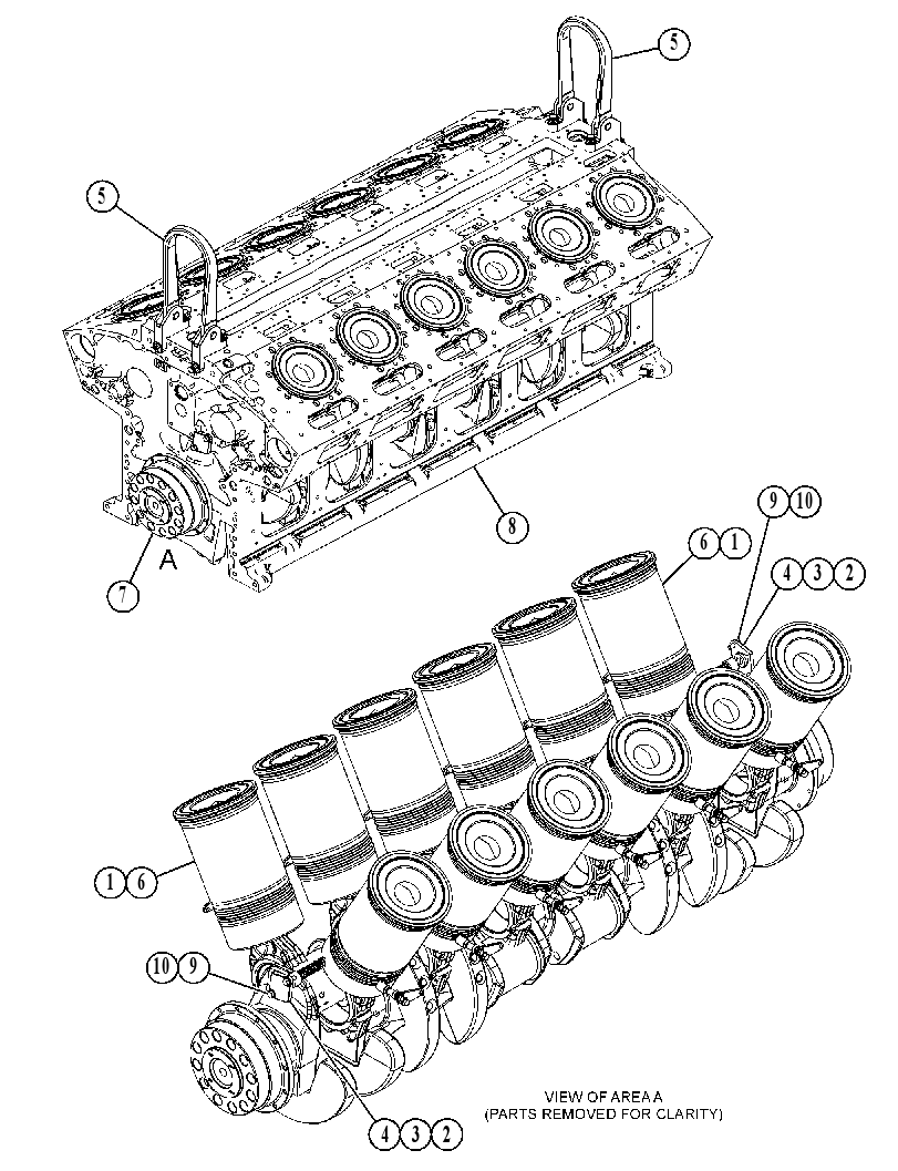 Блок цилиндров укороченный 5817585 CAT